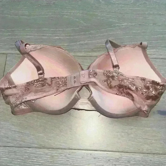 Victoria’s Secret  Rose Gold Lace dream Angeles push up - Pink Bra sz 34C - Picture 2 of 5